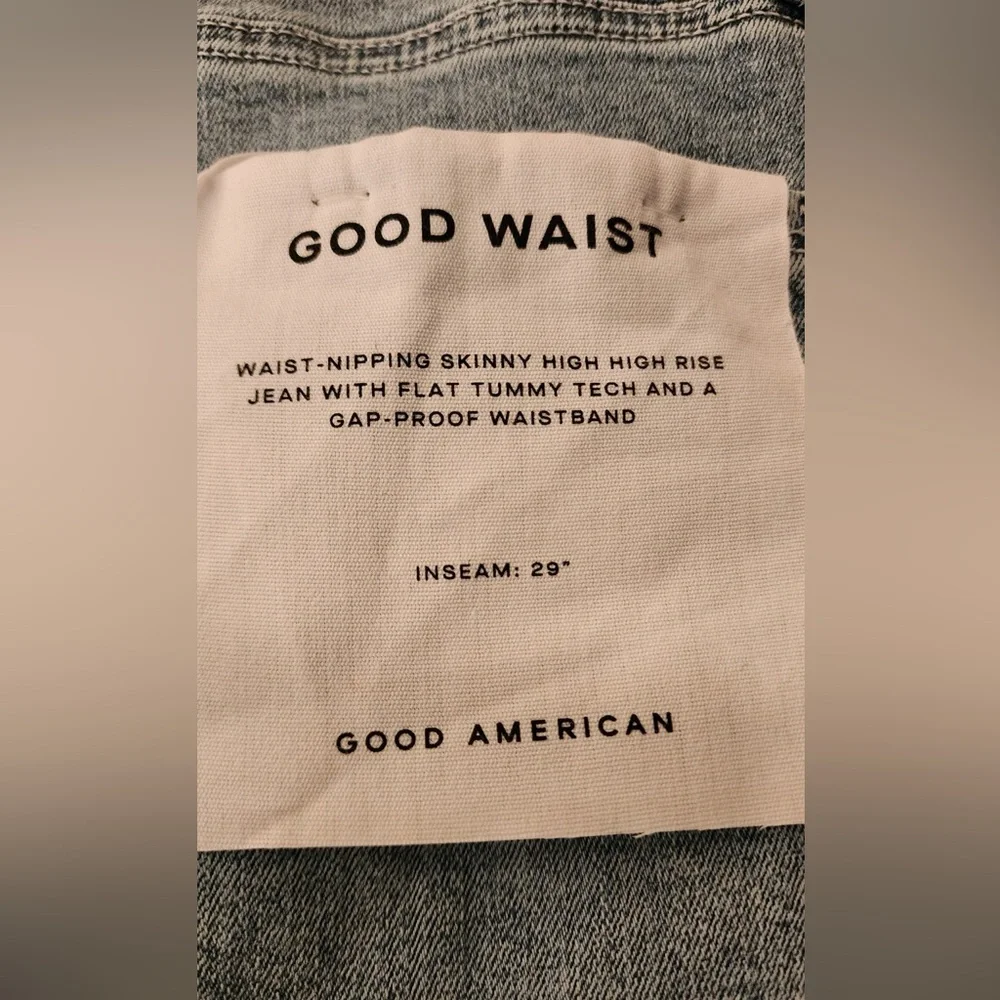 Good American Good Waist Skinny High Rise Blue Jeans Tummy Tech Size 2 /26 - Picture 8 of 16
